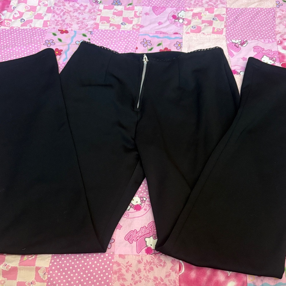 Vintage Black Pants with Zipper